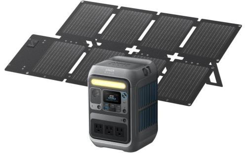 Anker Solix C300 Portable Power Station with PS60 Solar Panel