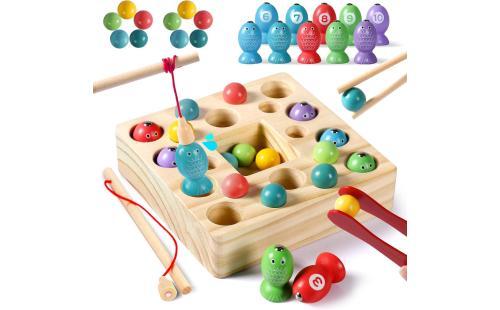 Fajiabao 木製魚釣りゲーム