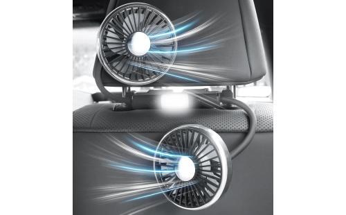 PORAXY車載扇風機USBヘッドレストLED