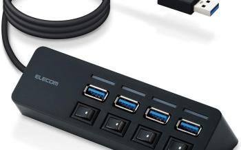 エレコム USBハブ U3H-S418BBK/EC USB3.0 Aポート×4