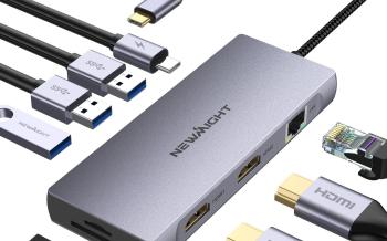USB Cハブ 9-in-1アダプタ HDMI 2つ Dual Display