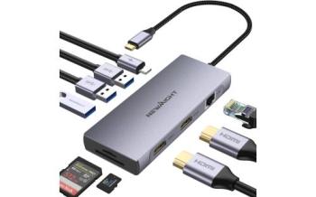 USB Cハブ 9-in-1アダプタ HDMI 2つ Dual Display